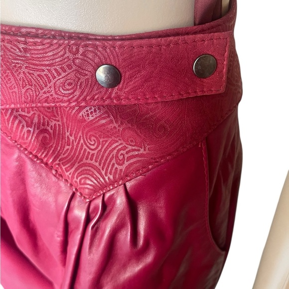 VTG Sibylle Lynn Made in Canada Soft Leather Oxblood Blazer/pants size 8 New! - Picture 10 of 16